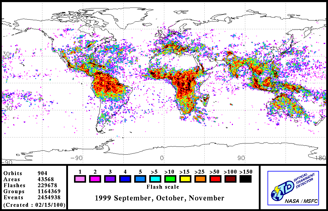 Global Lightning Distribution during Autumn - EPOD - a service of USRA